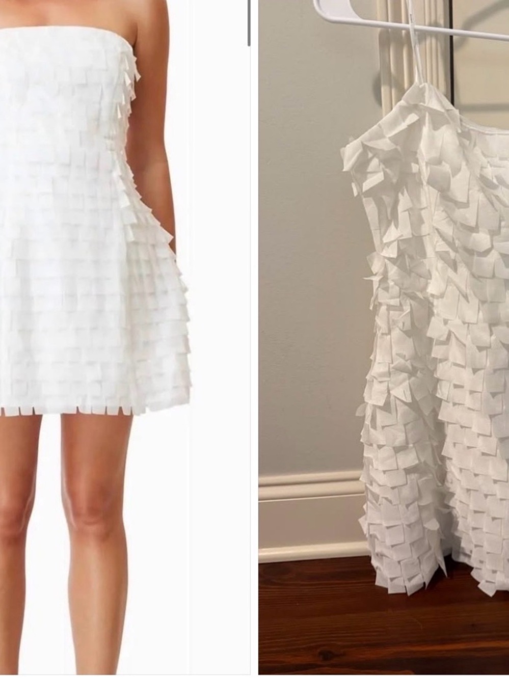 Elliatt White Strapless Ruffle Mini Dress